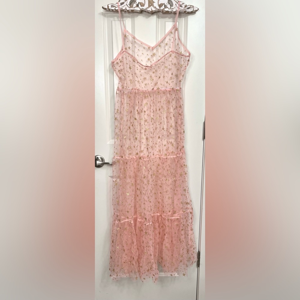 Starry Sheer Tiered Dress NWOT - Picture 3 of 5